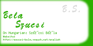 bela szucsi business card